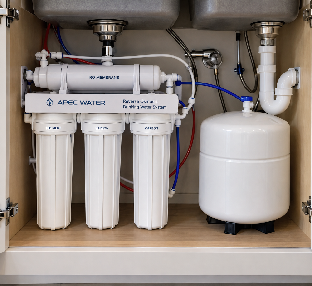 Under-sink reverse osmosis system.