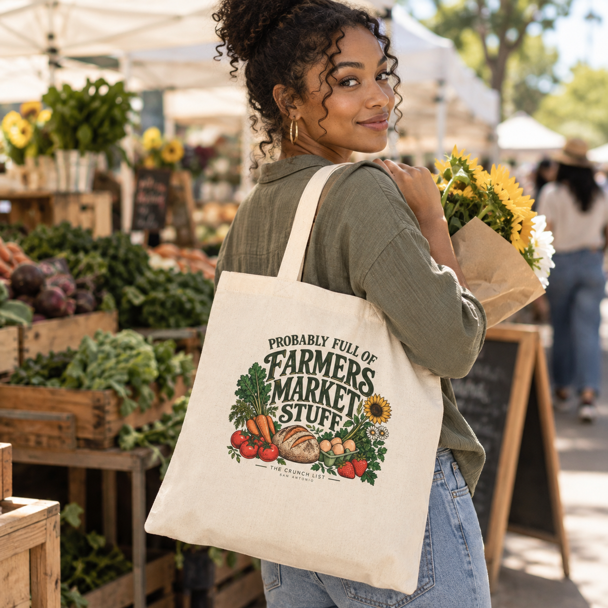 Farmers Market Tote Bag – "Probably Full of Farmers Market Stuff" Cotton Canvas Grocery Tote