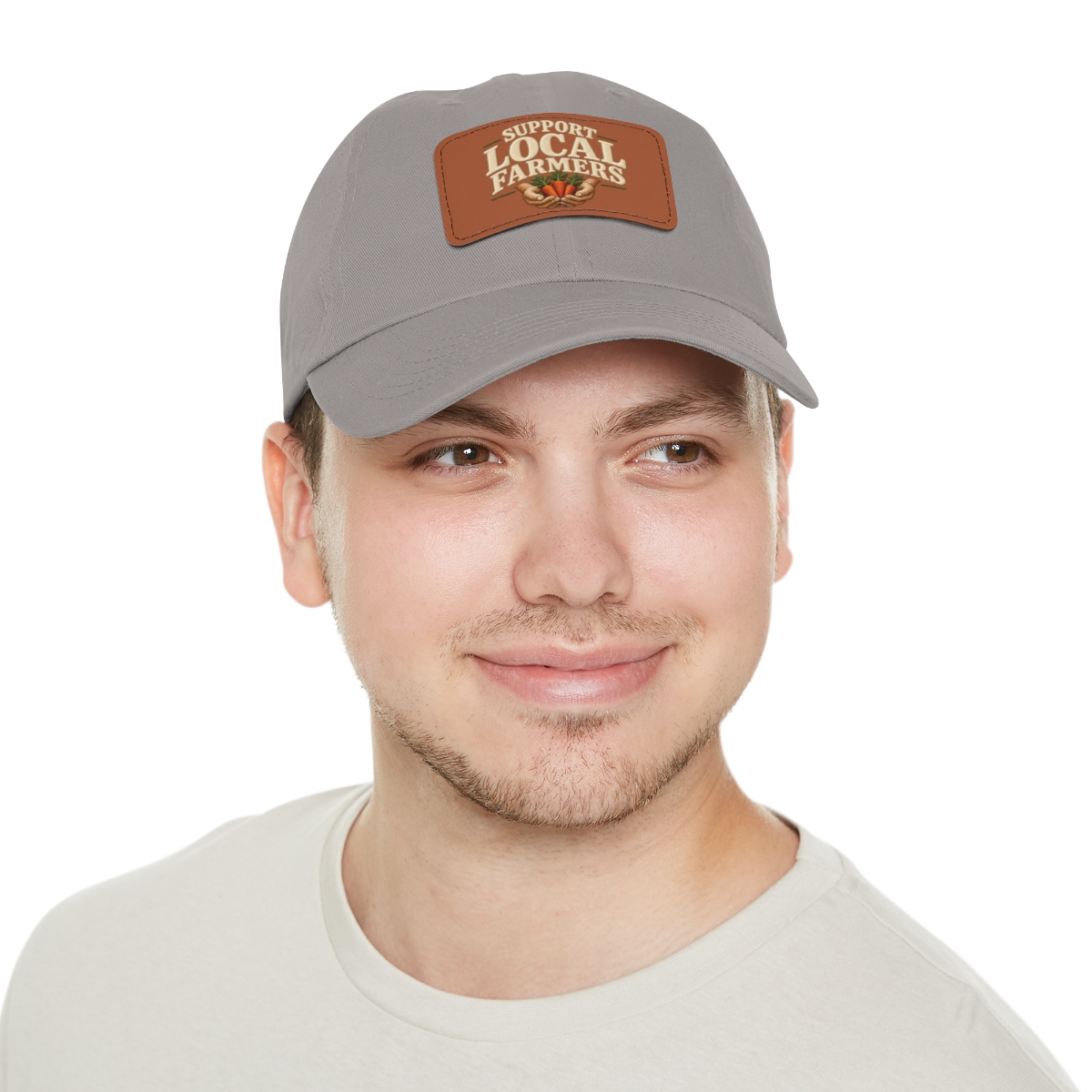 Support Local Farmers Leather Patch Dad Hat